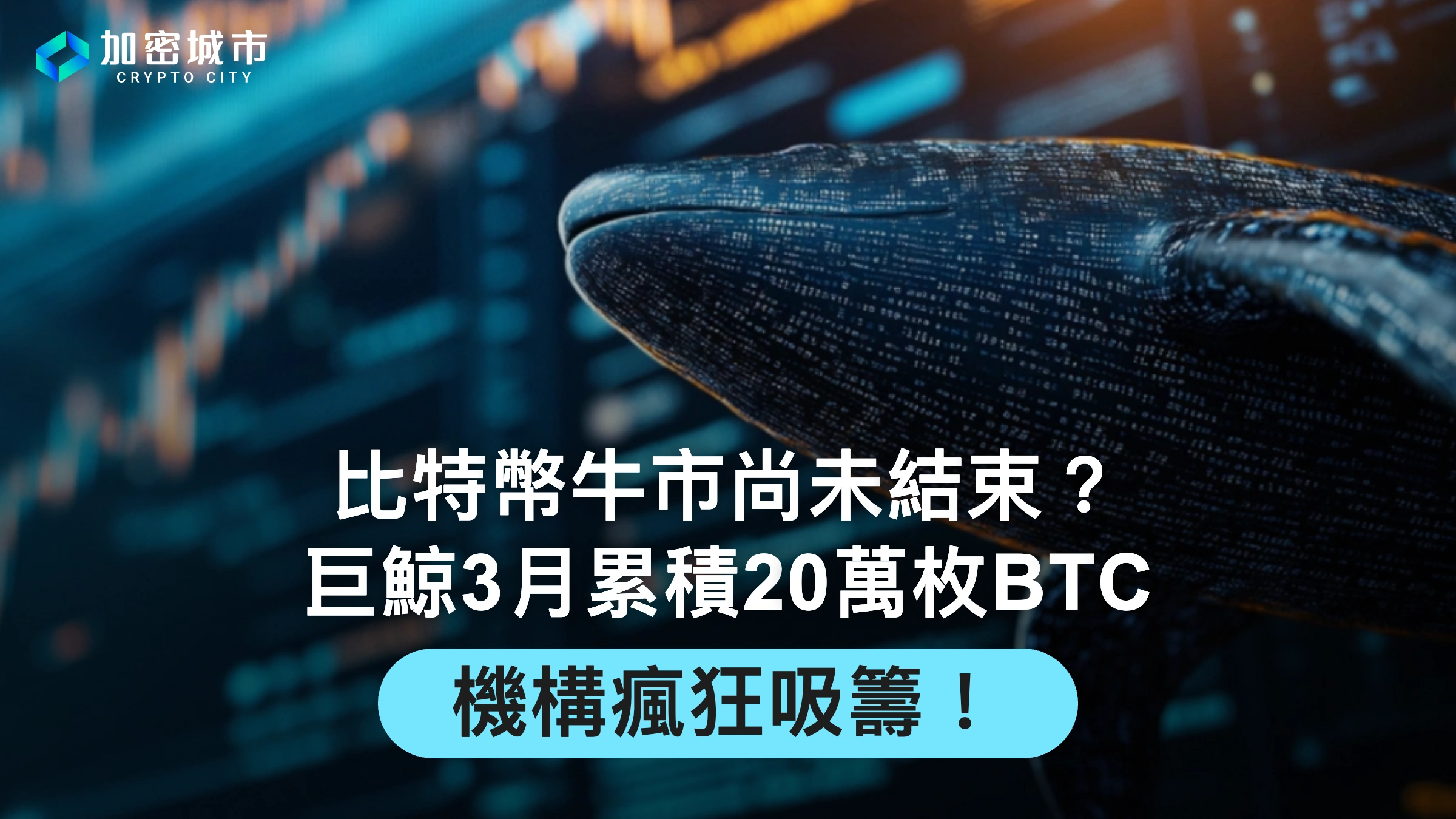 比特幣牛市尚未結束？巨鯨3月累積20萬枚BTC，機構瘋狂吸籌！