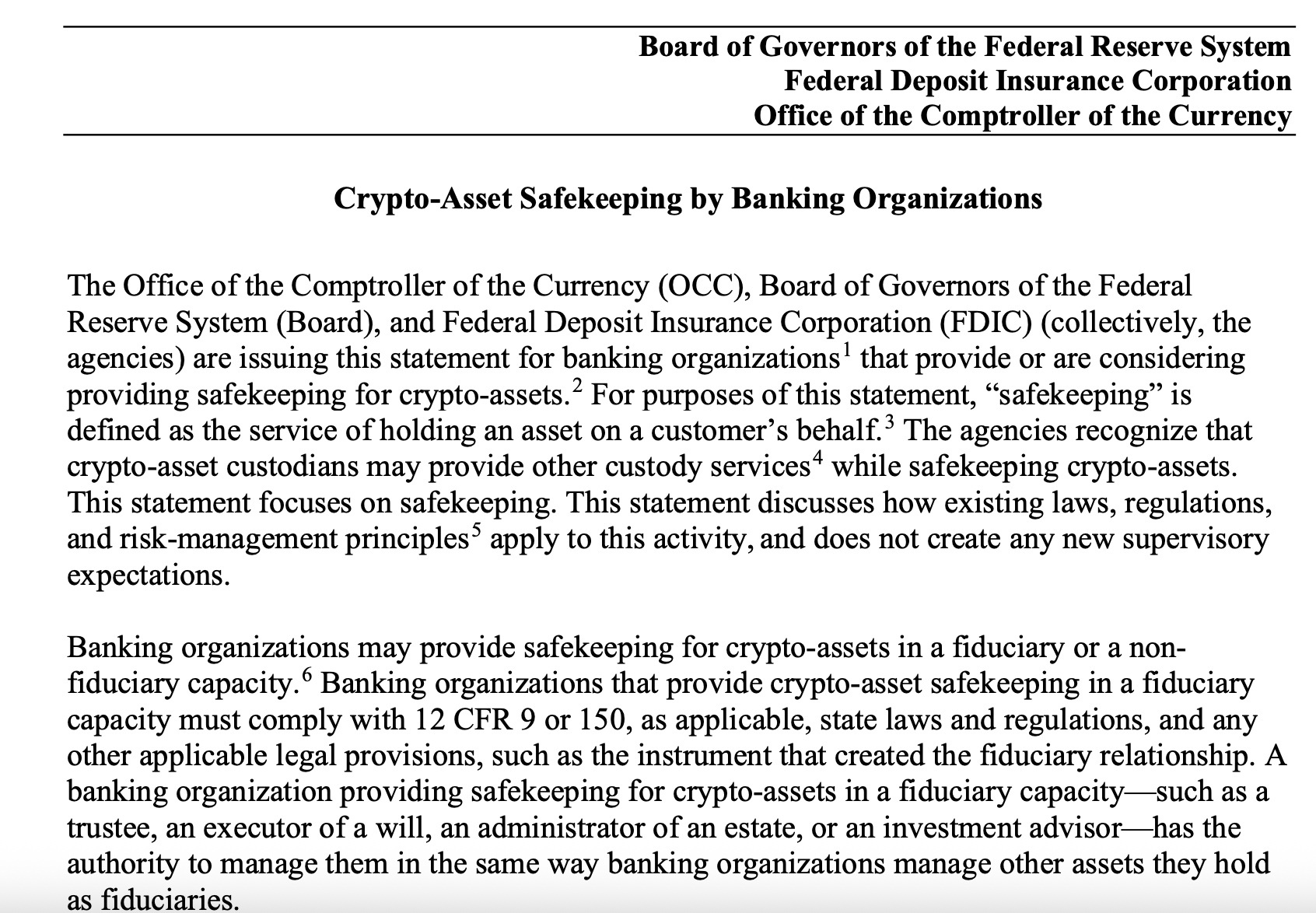 3大監管機構發聲！美國銀行託管加密貨幣規範出爐：要承擔全部風險
