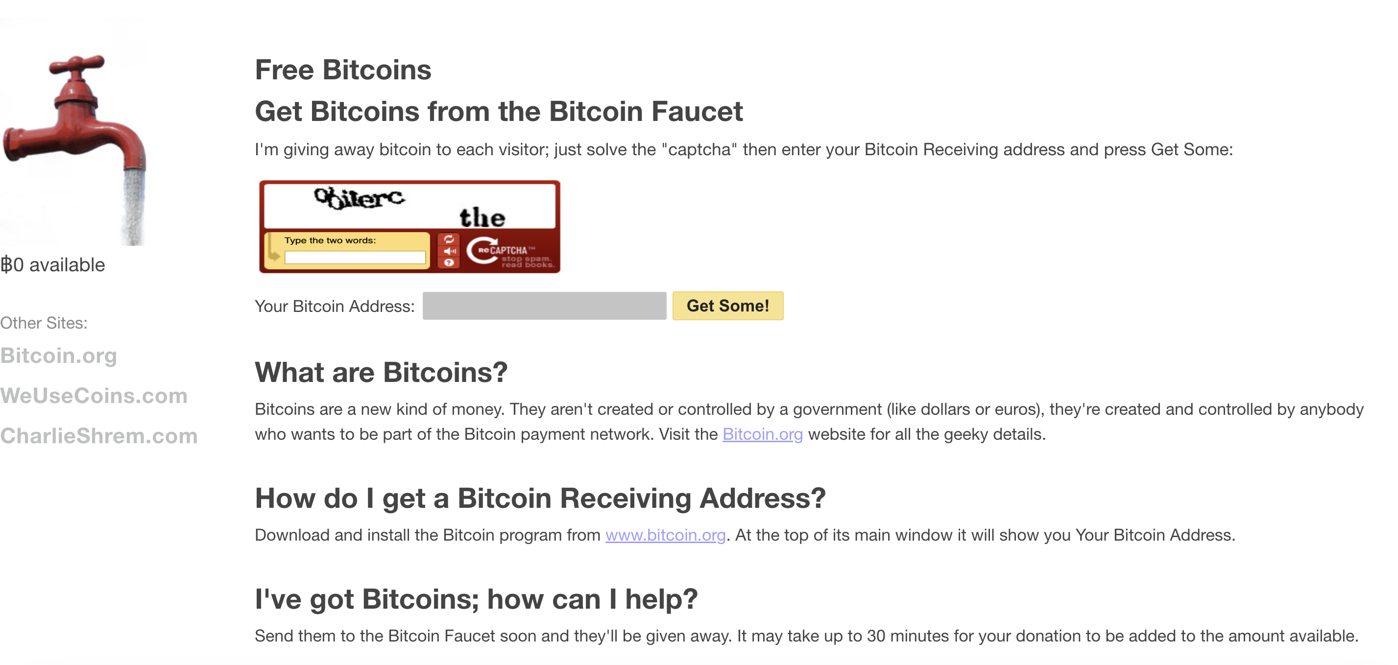 比特幣水龍頭即將復活！曾免費發50萬鎂BTC，喚醒加密OG回憶