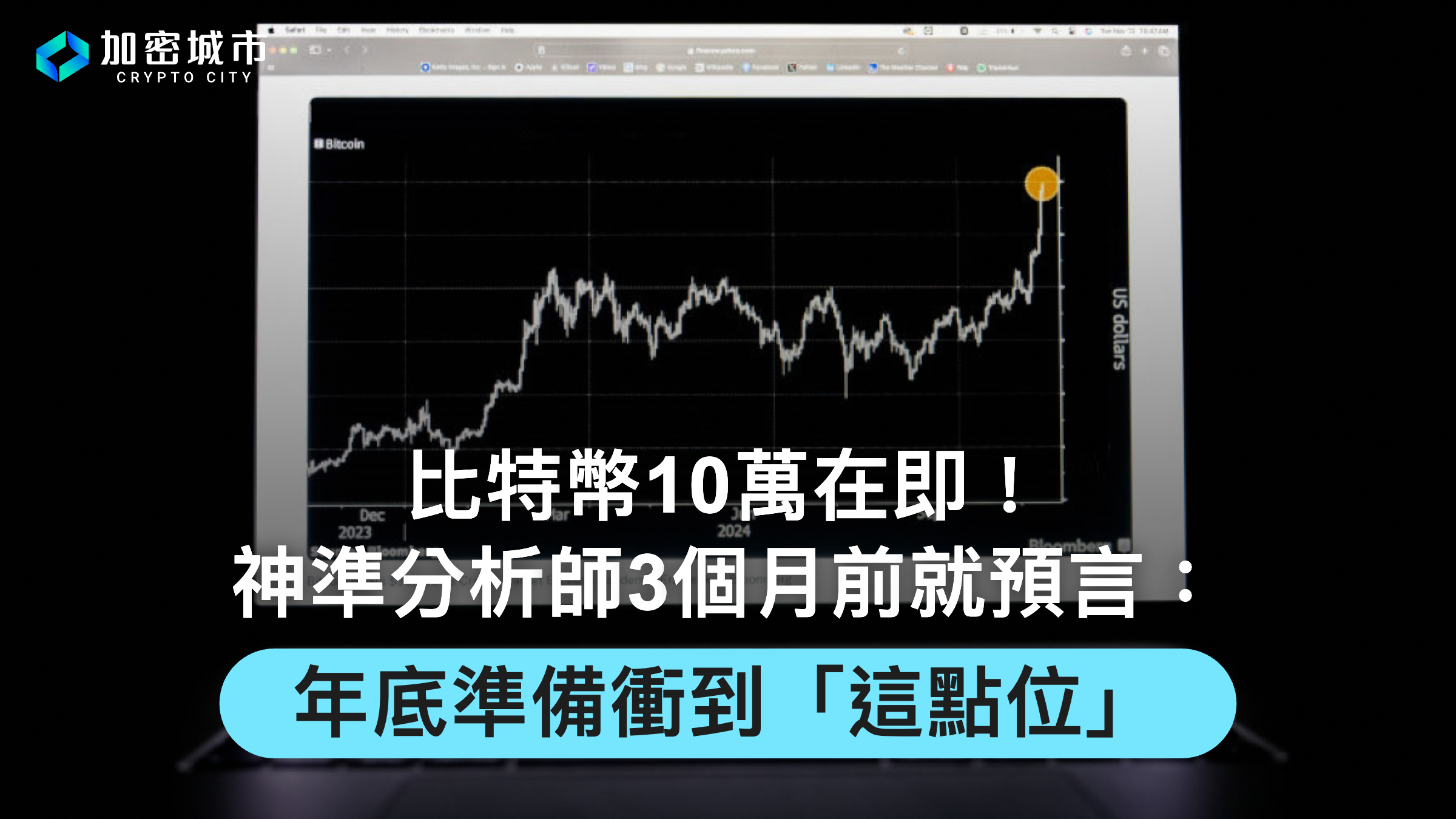 比特幣10萬在即！神準分析師3個月前就預言：年底準備衝這點位