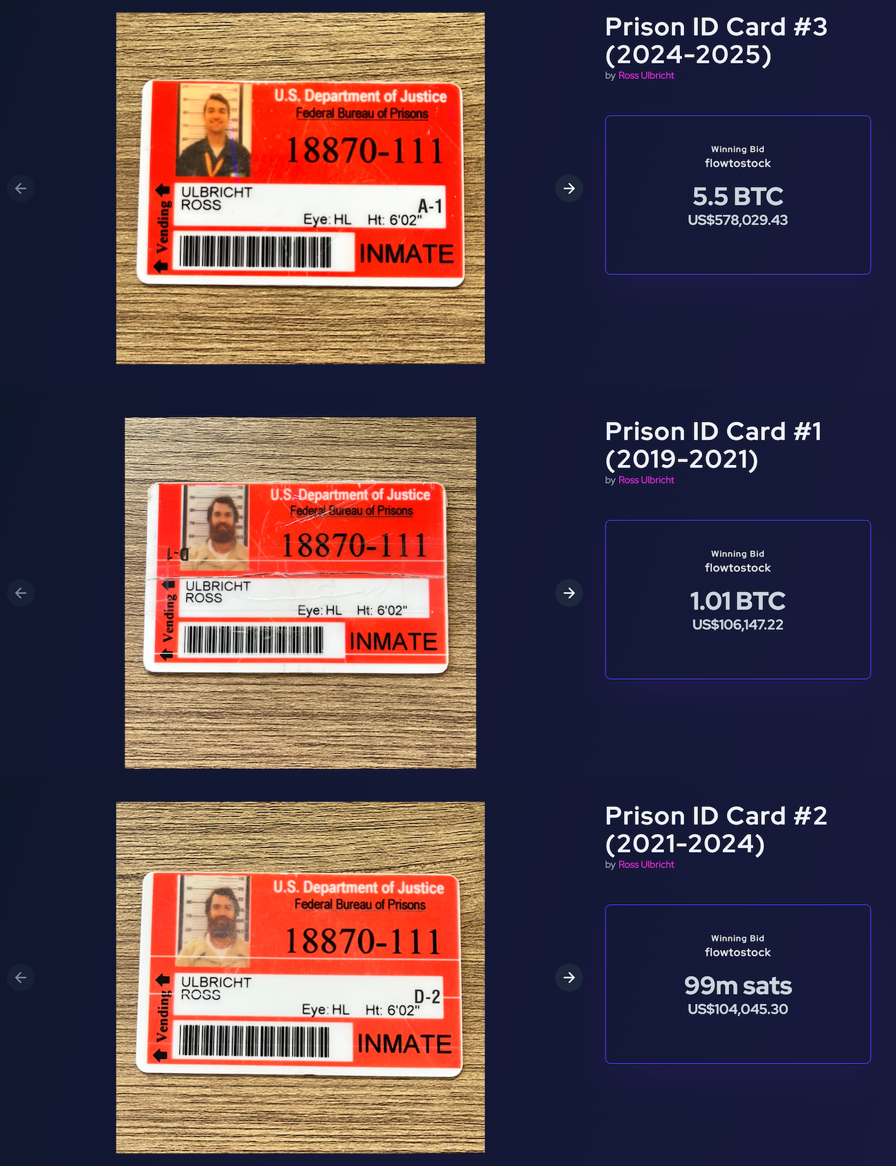 絲綢之路創辦人拍賣監獄ID卡！竟成天價商品？吸金超3千萬台幣