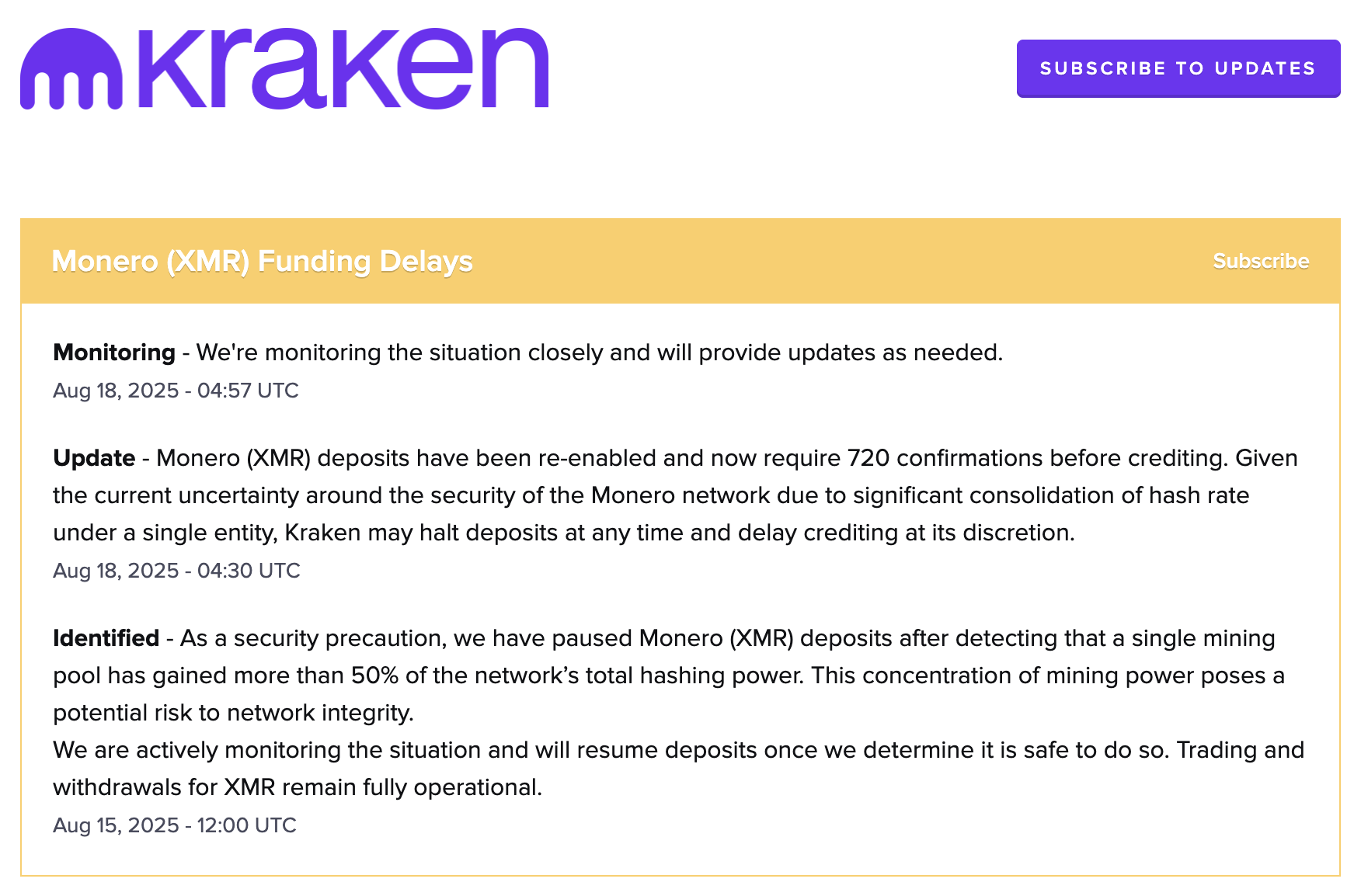 Kraken急停XMR入金，攻破門羅還不夠，Qubic下個目標是狗狗幣？