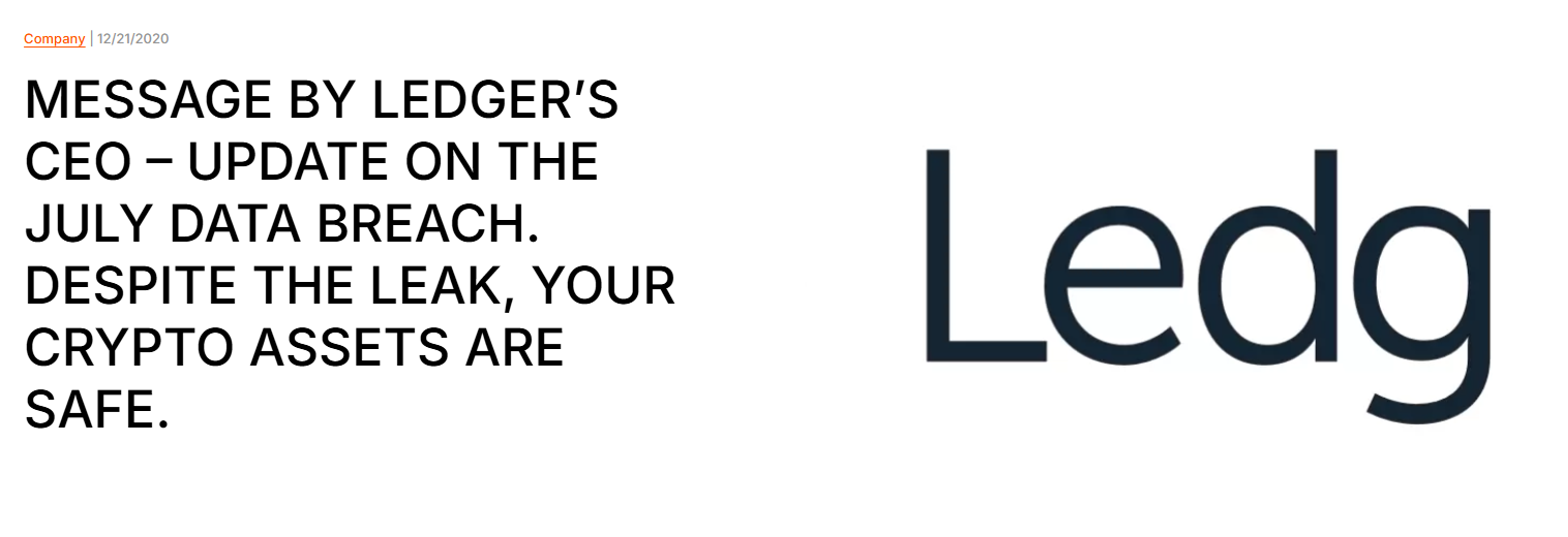 Ledger冷錢包又爆資安問題！合作商出包外洩個資，