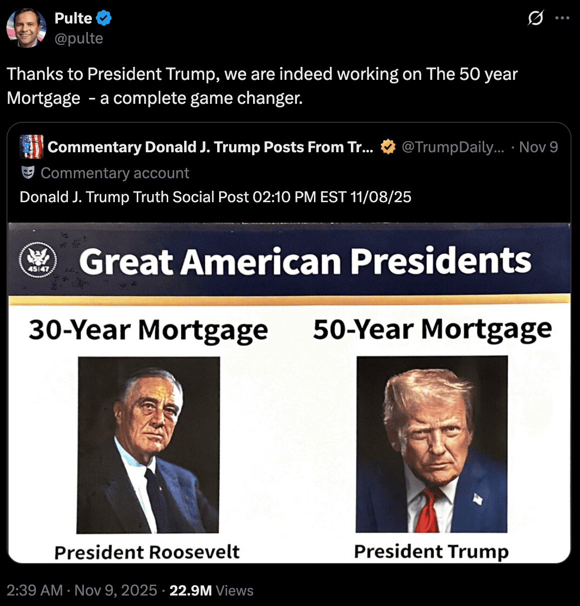 人走債還在？川普推50年期房貸：讓年輕人買得